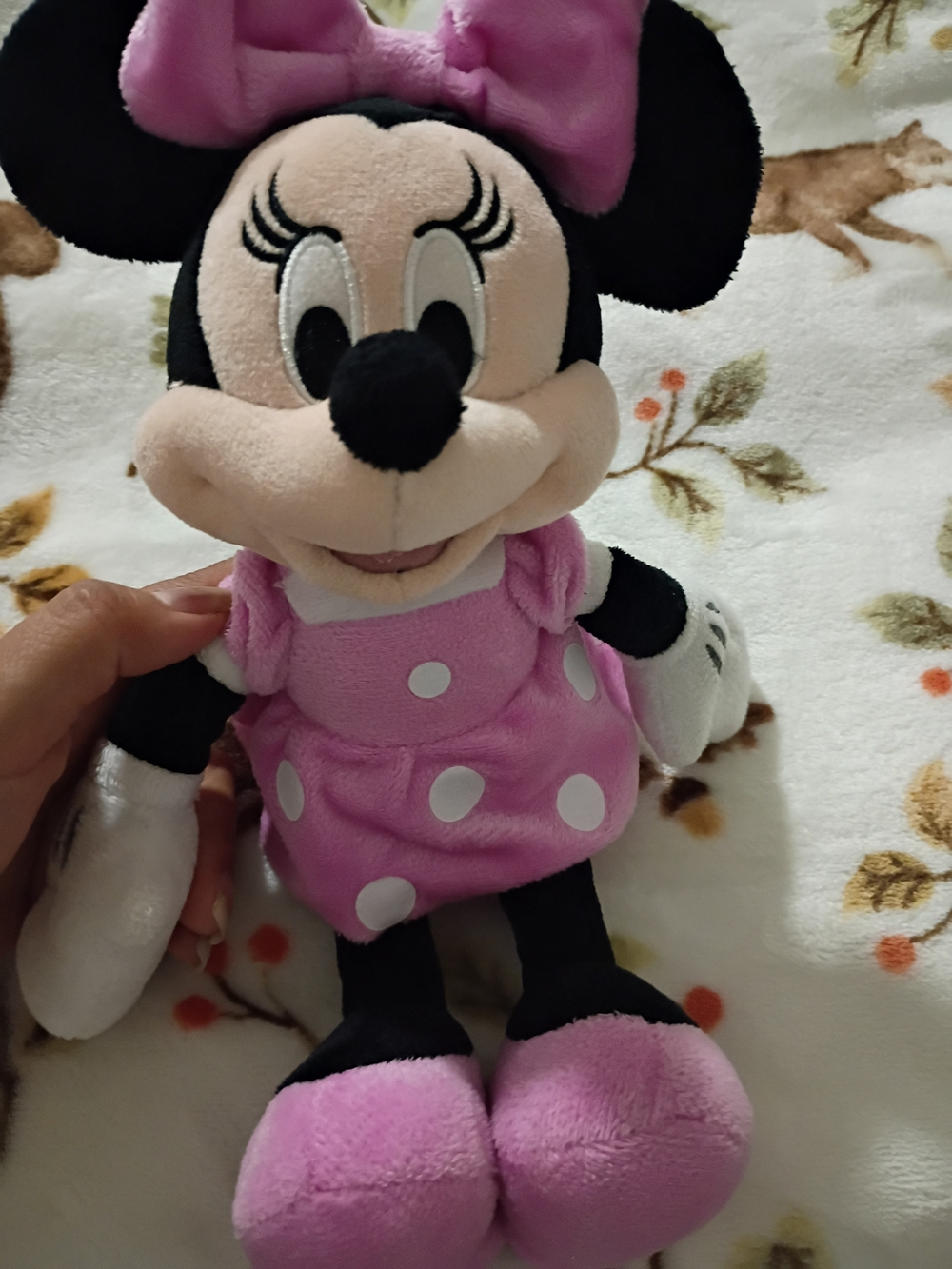 Disney Minnie Mouse Pink Polka Dot Plush with Bow